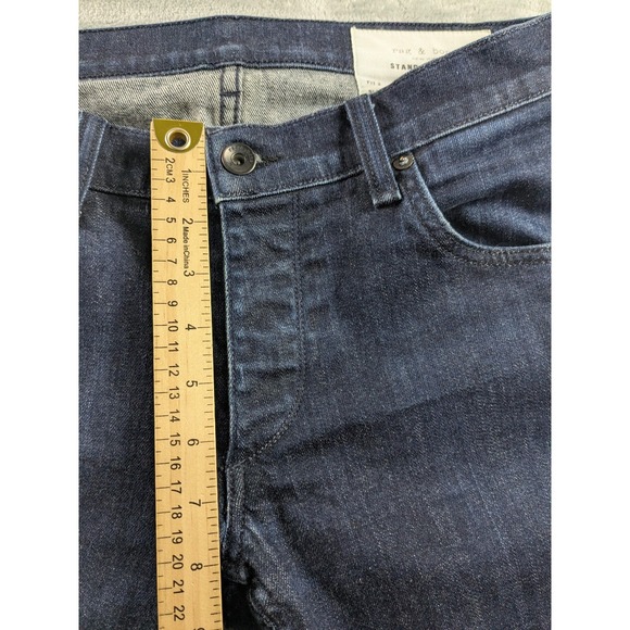 Rag & Bone Standard Issue Jeans Mens 29x27 Blue Dark Wash Fit 2 Slim Button Fly - Picture 6 of 15